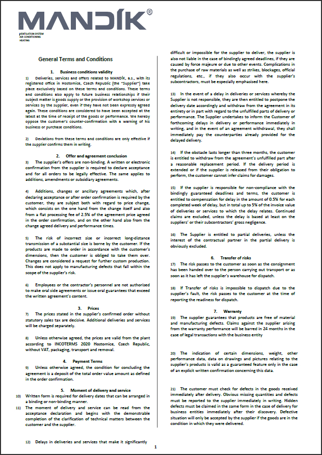 General Terms and Conditions